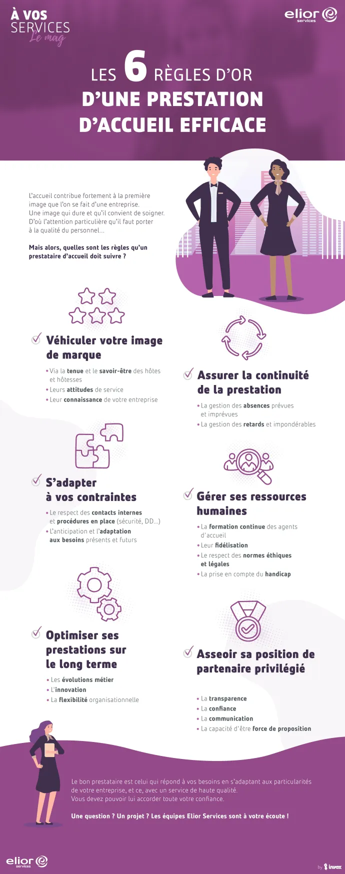 Les 6 règles d'une prestation d'accueil efficace en infographie